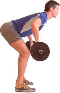 keep a sligt bend in your legs with your back straight