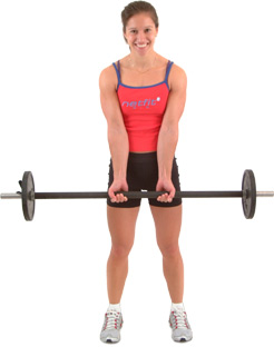 keep elbows tucked into your sides and smile