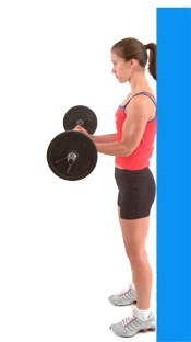 keep your back - gluts and heels pushed against the wall