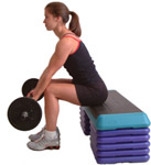 REST YOUR ELBOWS AGAINST YOUR KNEES