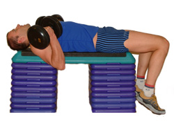 smoothly lift the weights up to your shoulders