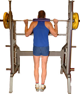 position the weight across your shoulders