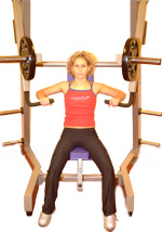 set the handles up at chest height