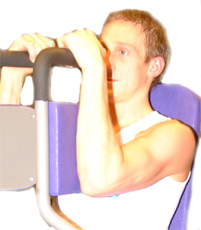 keep your arms bent at 90 degrees - forearms on pads