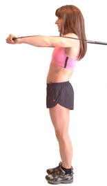 smoothly straighten your arms at shoulder height