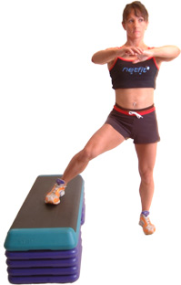 keep one foot on raised platform