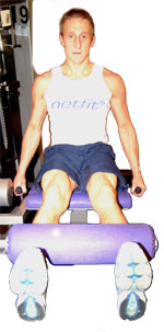 keep your back pulled into the seat using the side handles