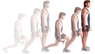 either stand tall with each movement or take the leg from the rear to the front