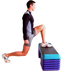 lower the rear knee down towards the floor