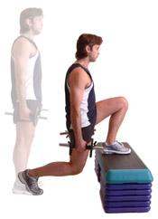 stand one stride back from the step box