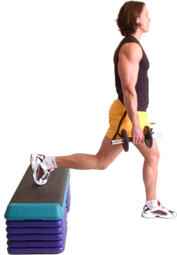 place your rear foot centrally on the step