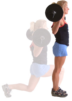 take one foot to the rear keeping your back straight