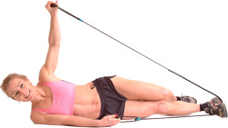 pull one arm up to shoulder height - keeping the arm straight