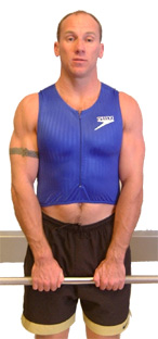 grasp the bar with hands  2 - 4 inches apart