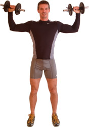 finish with your elbows high