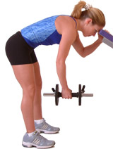 rest your forehead on the bench