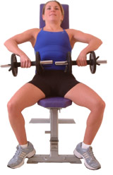 start with the weigt just above your thighs