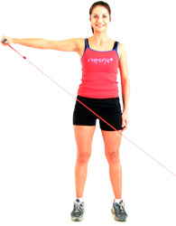 aim to get your arm parallel to the floor