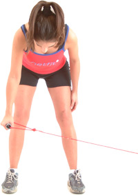 look down towards the floor throughout the movement