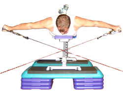 smoothly extend your arms straight out to the side