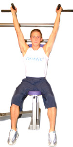 keep your back pushed into the bench as you straighten your arms