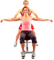 aim to lift the arms straight to shoulder height