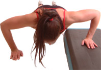 lower down taking elbows out to your sides