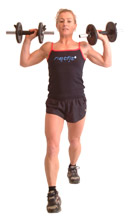 lower the weights down to your shoulders