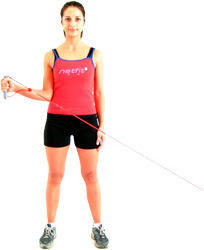 smoothly rotate your arm around keeping your elbow tucked into your side