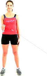 keep the arm bent at 90 degrees