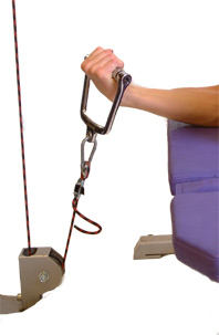 lift your wrist upwards - aiming to keep your forearm on the bench