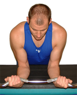 KEEP YOUR FOREARMS ON TOP OF THE BENCH