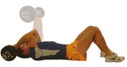 lower the bar down towards your forehead