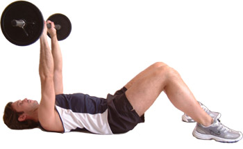 start with straight arms - hands close together