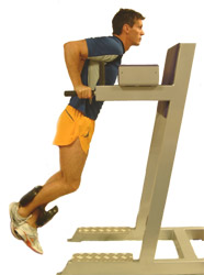 lower down ideally until your arms are at a 90 degree bend